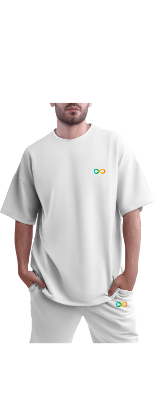 Men's White Shorts and Oversized T-Shirt Co-ord Set