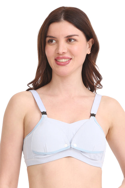 Padded Maternity / Nursing Bra / Feeding Bra with tick button - Blue color