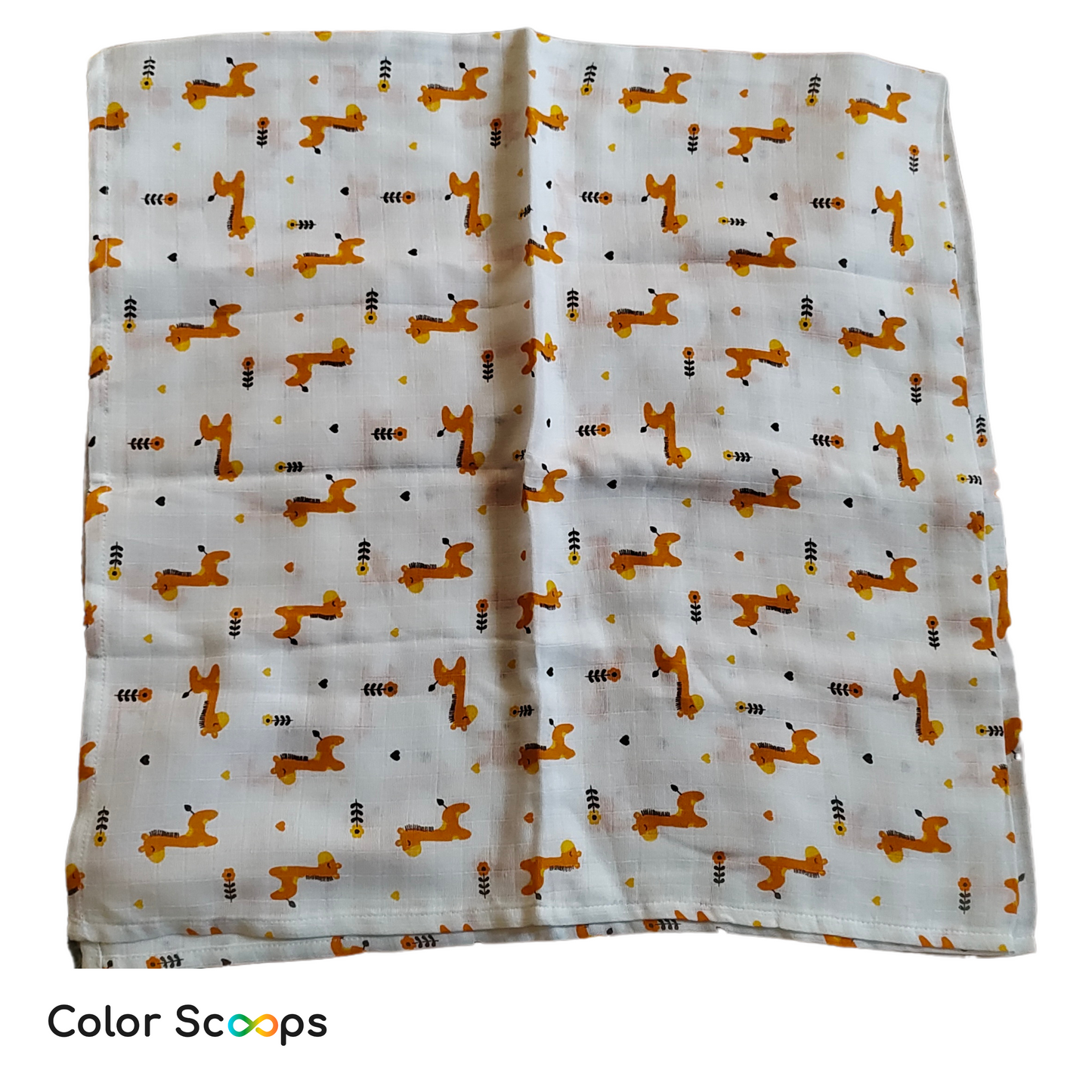 Color Scoops 100% Cotton Baby Muslin Swaddle (Multicolour, 100 x 100 cm)