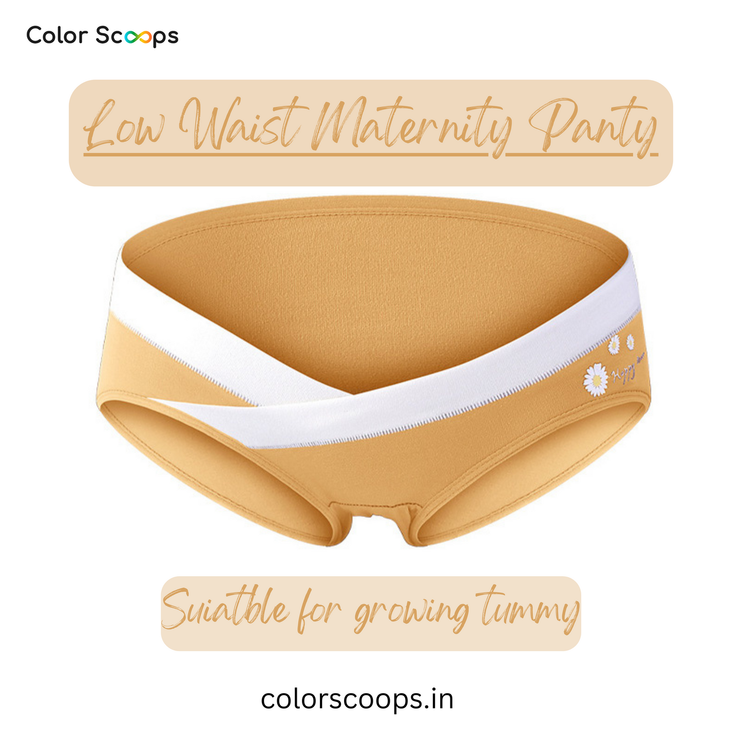 Maternity Panties / underwear / Low waist Maternity Panty - Yellow Daisy