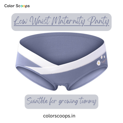 Maternity Panties / underwear / Low waist Maternity Panty - Blue Daisy