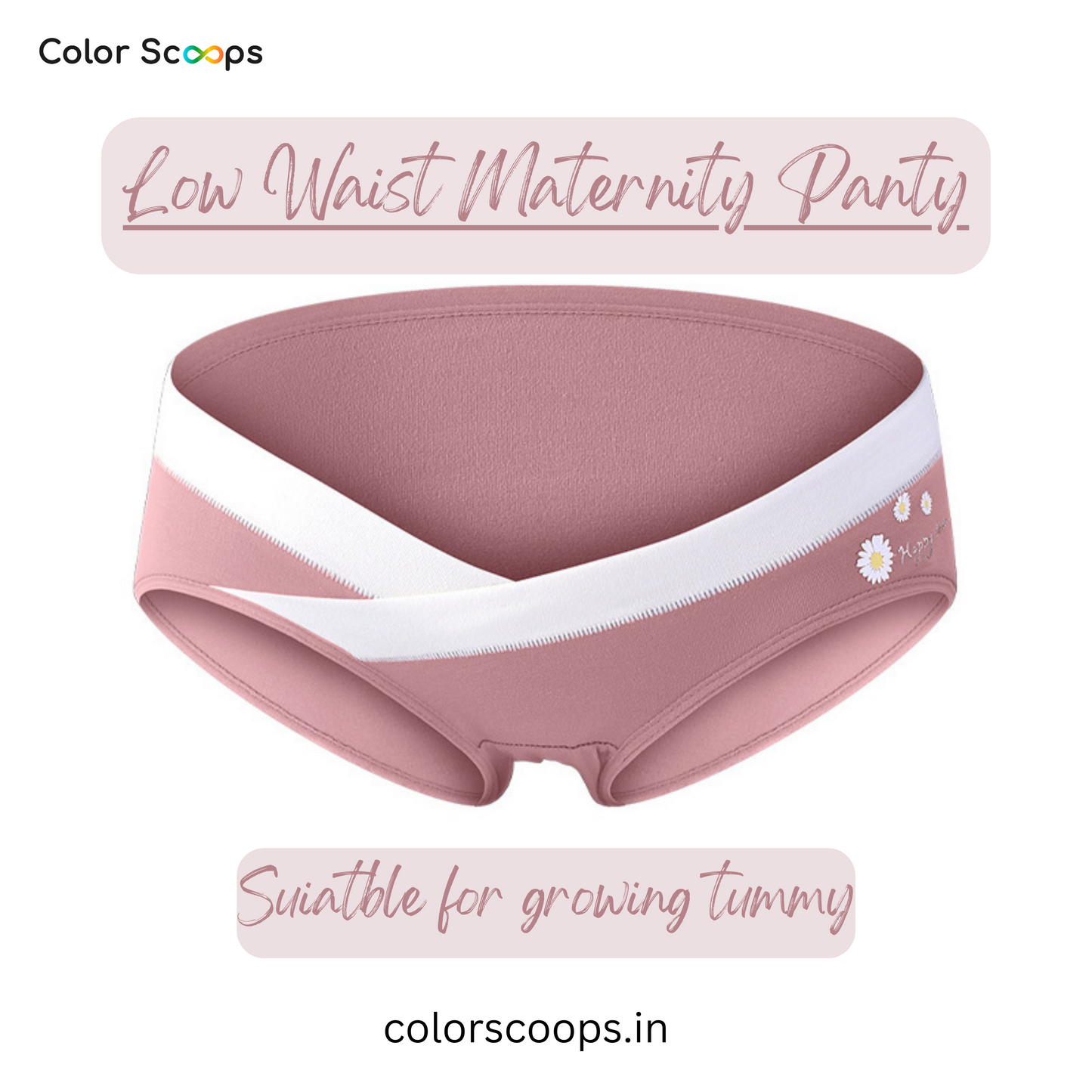 Maternity Panties / underwear / Low waist Maternity Panty - Pink Dais