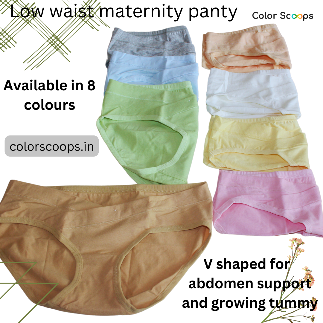 Maternity Panties / underwear / Low waist Maternity Panty - Set of 3 (blue, pink and yellow)