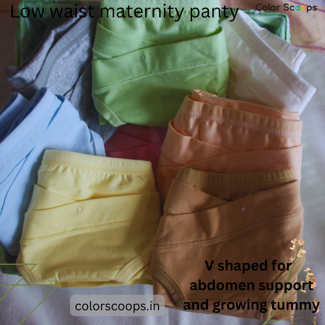 Maternity Panties / underwear / Low waist Maternity Panty - Set of 3 (blue, pink and yellow)