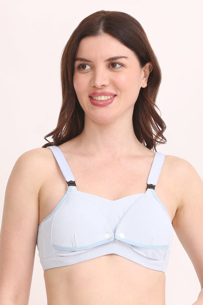 Padded Maternity / Nursing Bra / Feeding Bra with tick button - Blue color