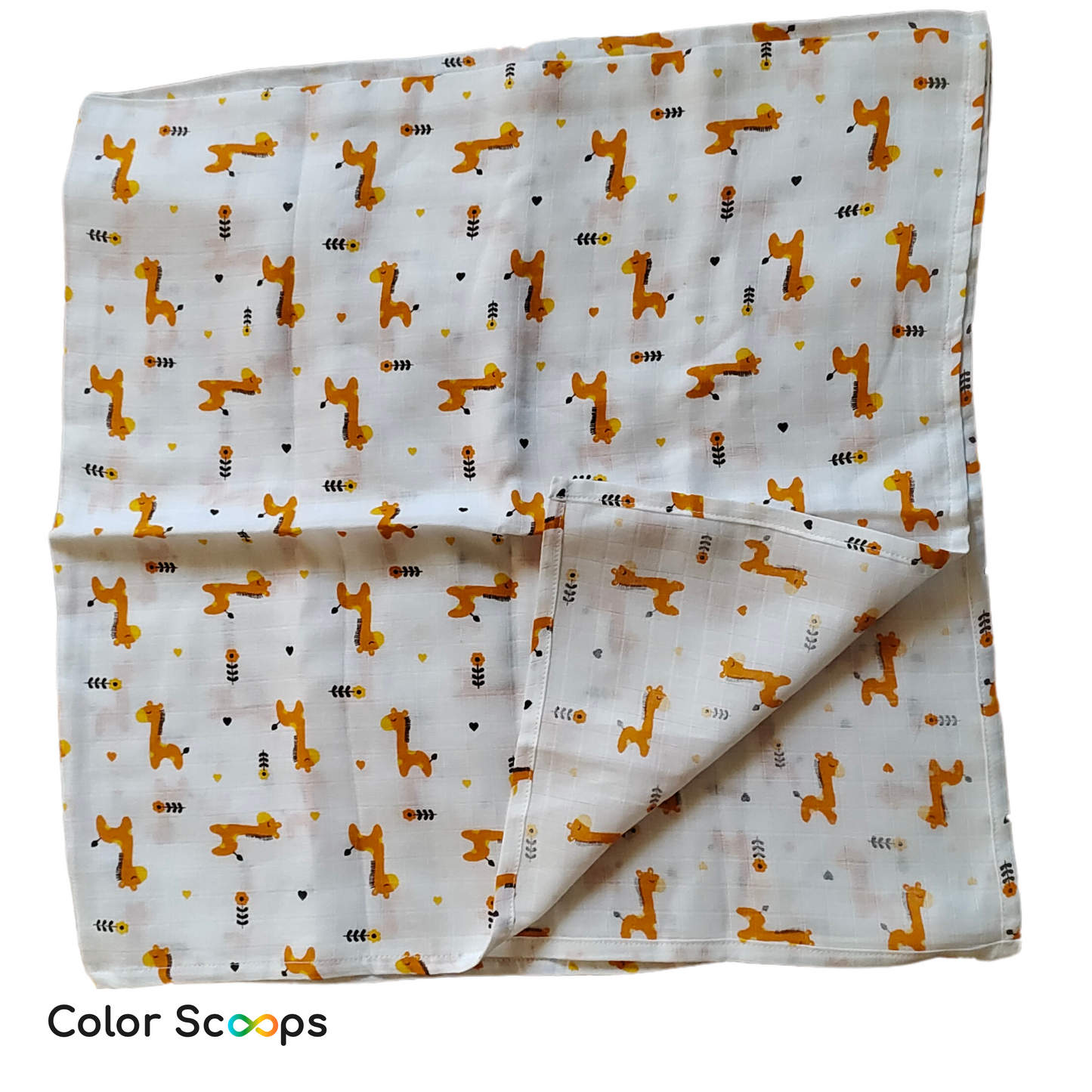 Color Scoops 100% Cotton Baby Muslin Swaddle (Multicolour, 100 x 100 cm)