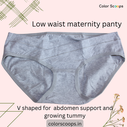 Maternity Panties / underwear / Low waist Maternity Panty - Grey