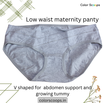 Maternity Panties / underwear / Low waist Maternity Panty - Grey