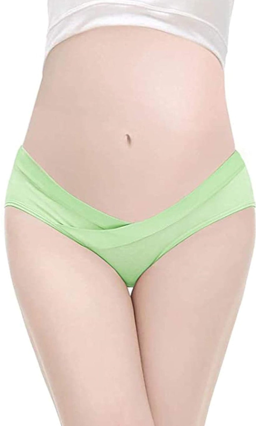 Maternity Panties / underwear / Low waist Maternity Panty - Set of 2 (green and cream)