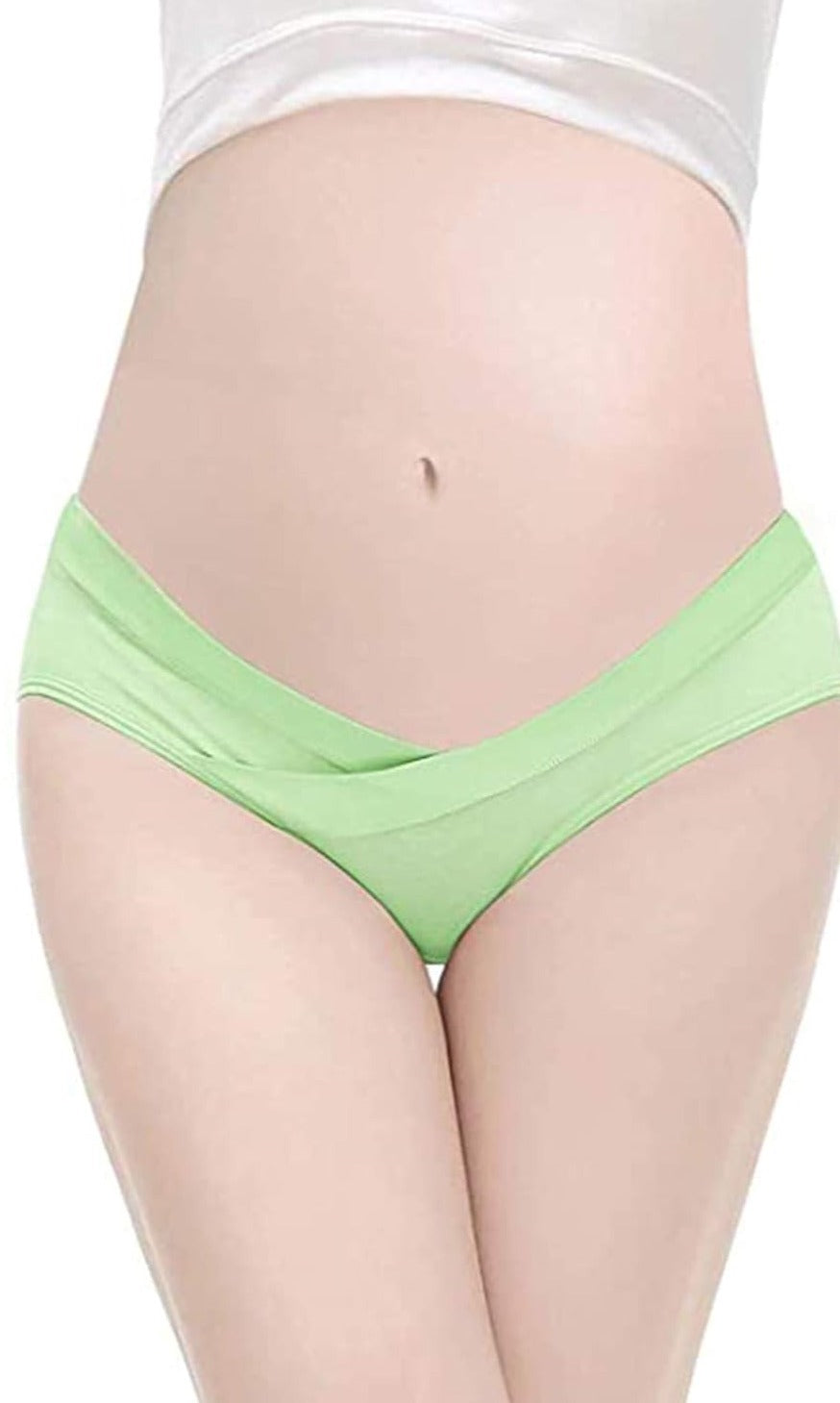 Maternity Panties / underwear / Low waist Maternity Panty - Set of 2 (green and cream)