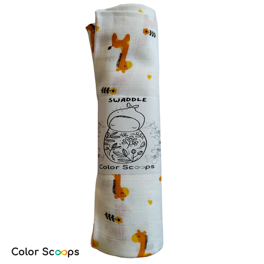 Color Scoops 100% Cotton Baby Muslin Swaddle (Multicolour, 100 x 100 cm)