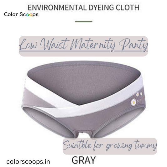 Maternity Panties / underwear / Low waist Maternity Panty - Gray Daisy