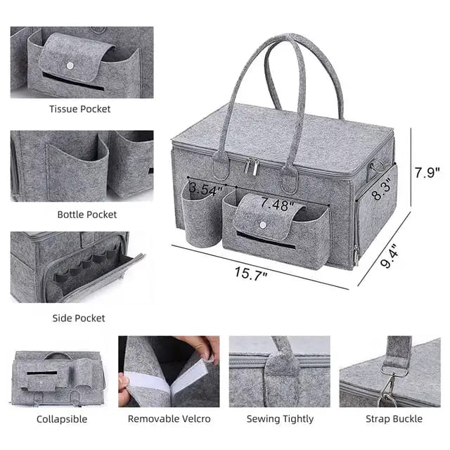 Diaper Caddy | Multifunctional Diaper bag| Unisex Diaper Bag | Traveling Baby bag | Diaper caddy with lid