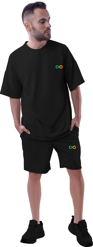 Men's co-ord set – black shorts and oversized t-shirt