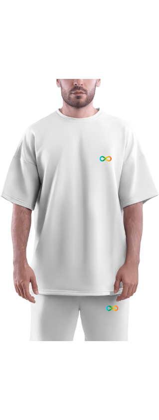 Men's White Shorts and Oversized T-Shirt Co-ord Set