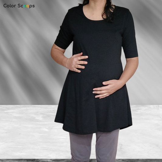 Maternity Dress - Plain Black