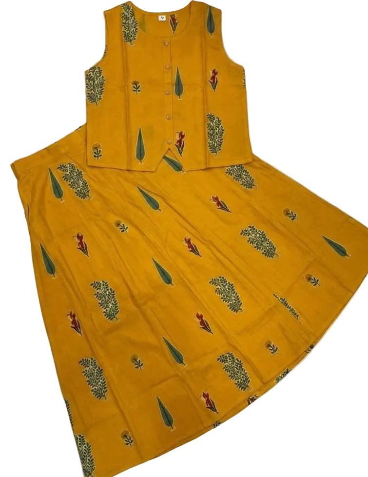 Premium printed Cotton skirt and Top set - Skirt Top coord set