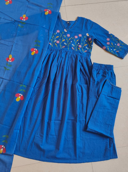 Anarkali kurta pant dupatta set