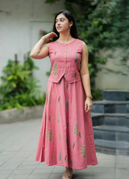 Premium printed Cotton skirt and Top set - Skirt Top coord set