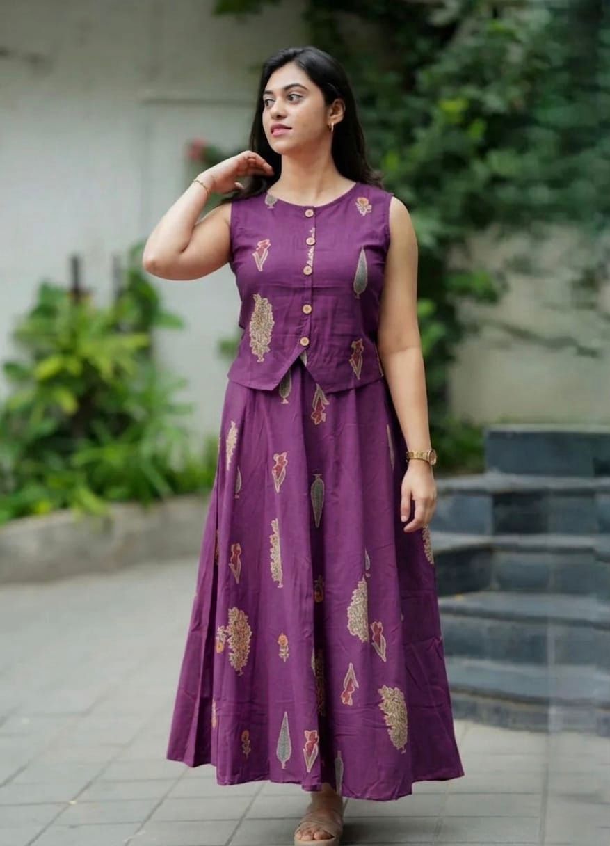 Premium printed Cotton skirt and Top set - Skirt Top coord set
