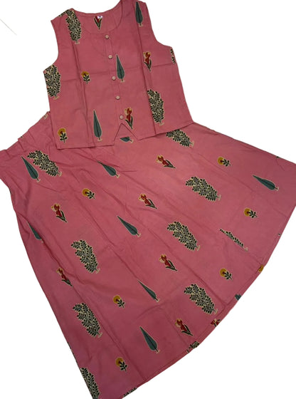 Premium printed Cotton skirt and Top set - Skirt Top coord set
