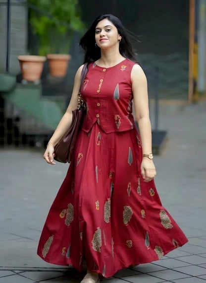 Premium printed Cotton skirt and Top set - Skirt Top coord set