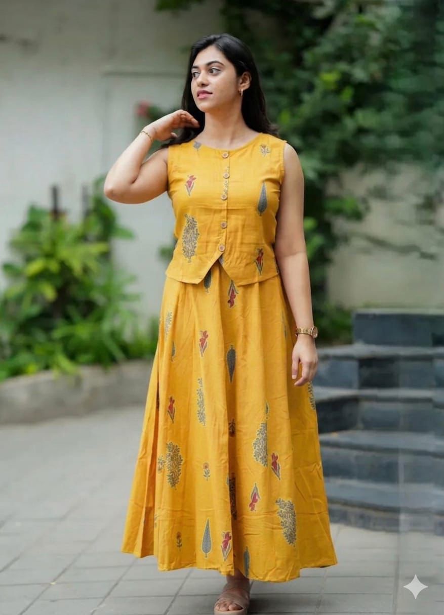 Premium printed Cotton skirt and Top set - Skirt Top coord set