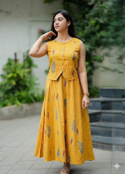 Premium printed Cotton skirt and Top set - Skirt Top coord set