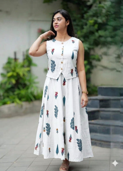 Premium printed Cotton skirt and Top set - Skirt Top coord set