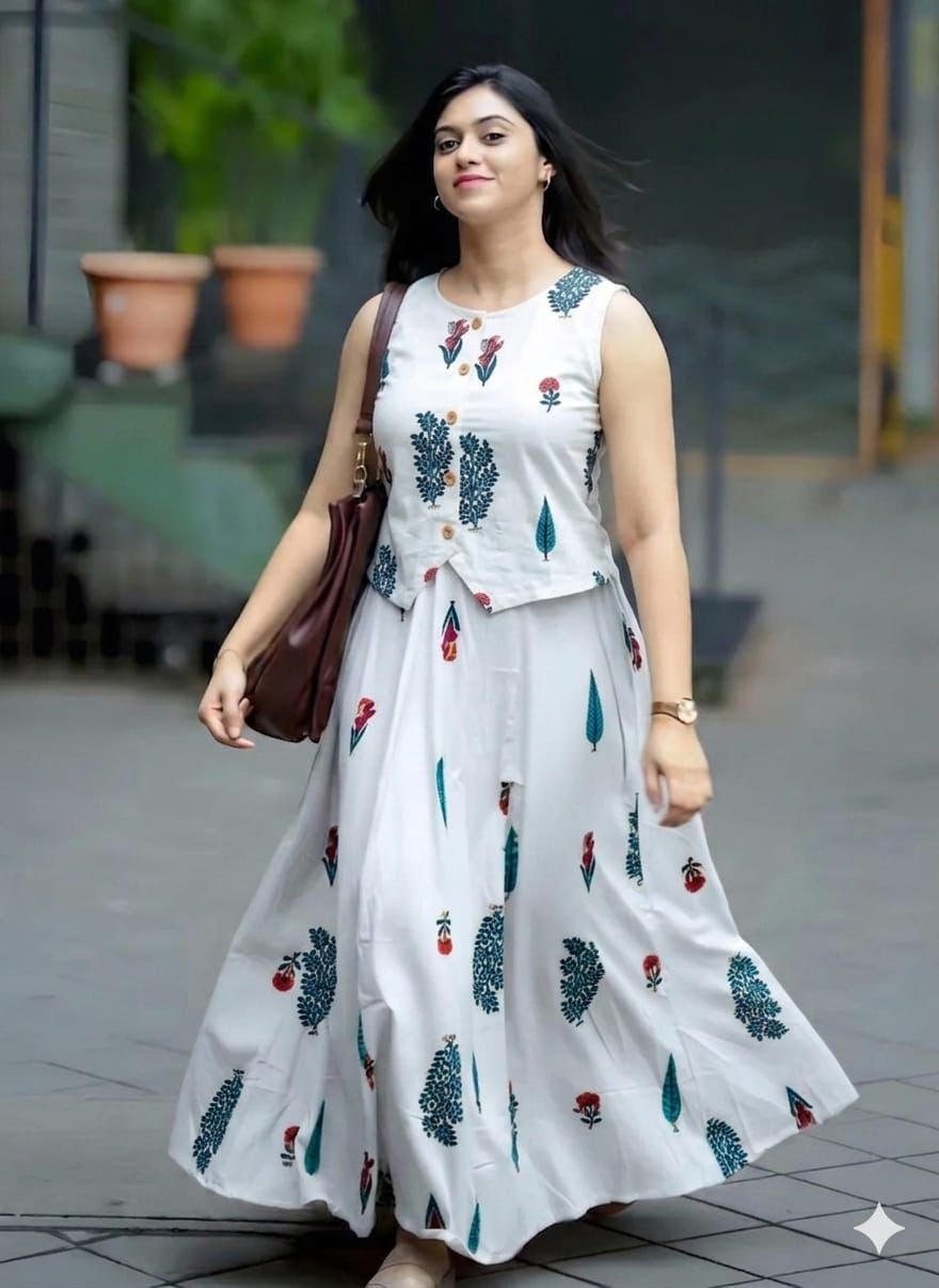 Premium printed Cotton skirt and Top set - Skirt Top coord set