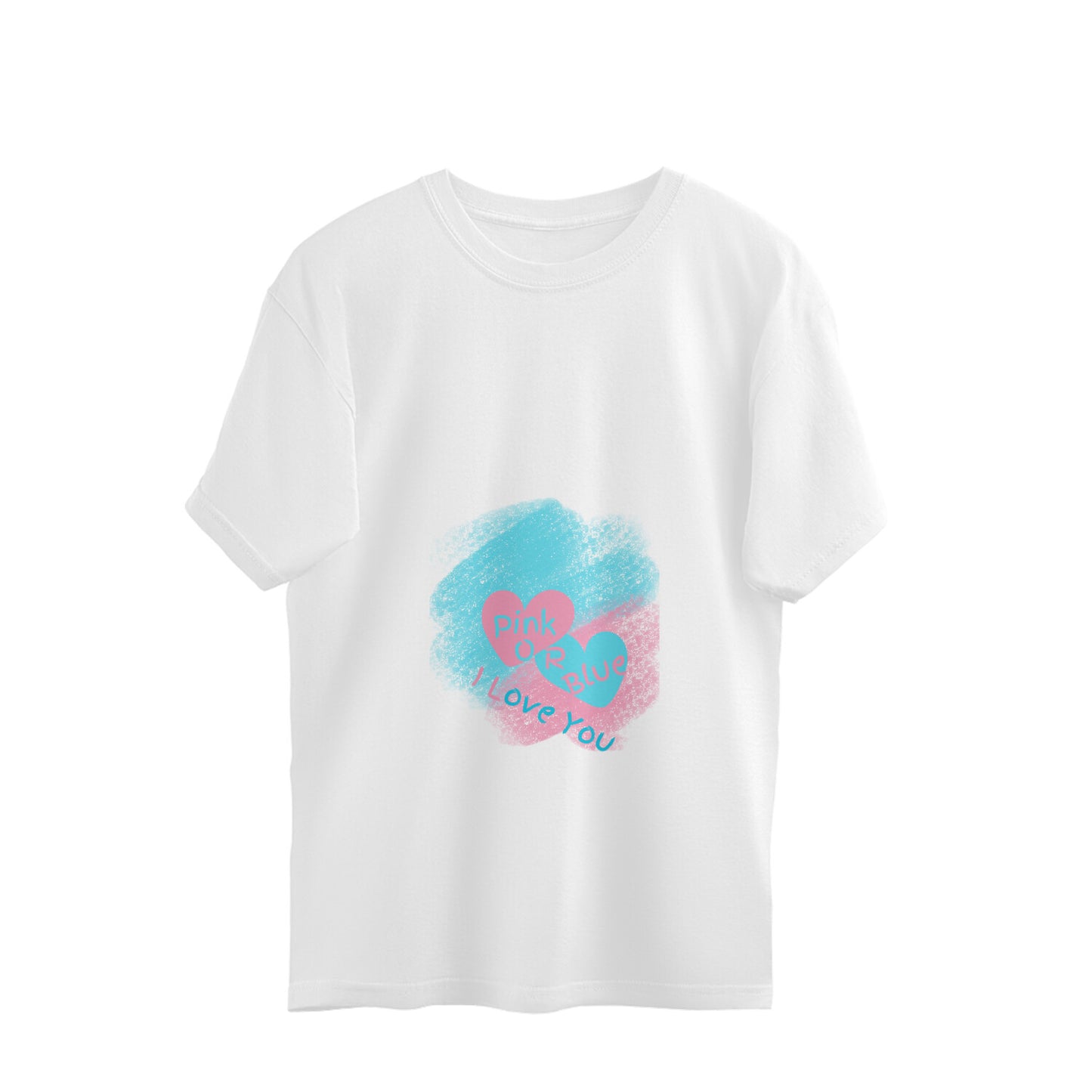 Pink or blue - Oversized Pregnancy T-shirt